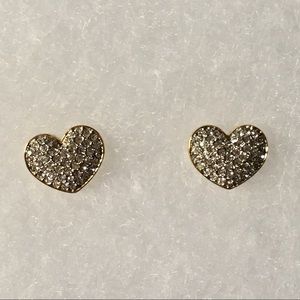 Nadri crystal heart studs